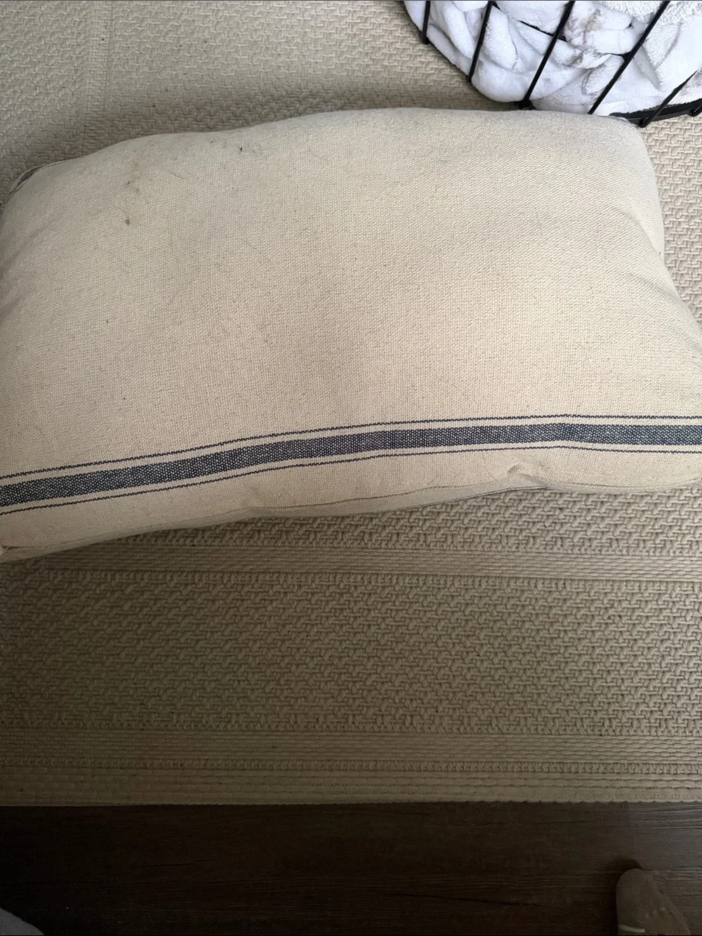 Neutral Cream and Gray Text Lumbar Throw Pillow - Brand